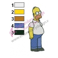 Homer Simpson Standing Embroidery Design